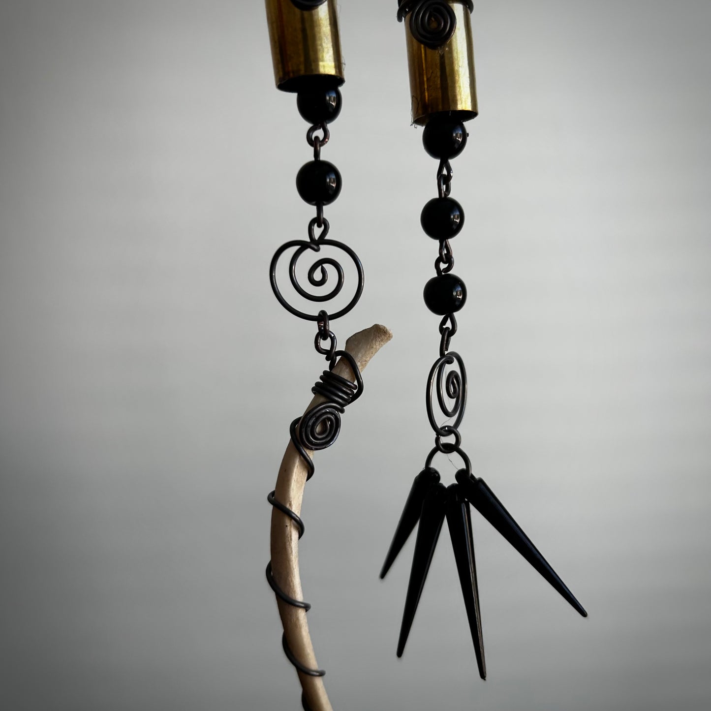 Obsidian Asym Bullet Earrings