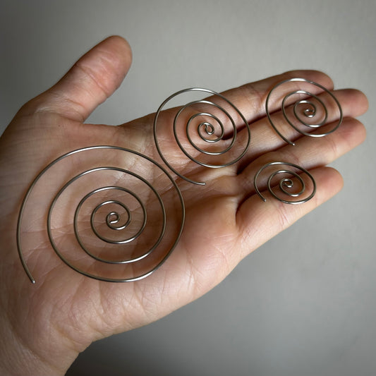 Stainless Steel Ear Spirals (Pairs of 2)