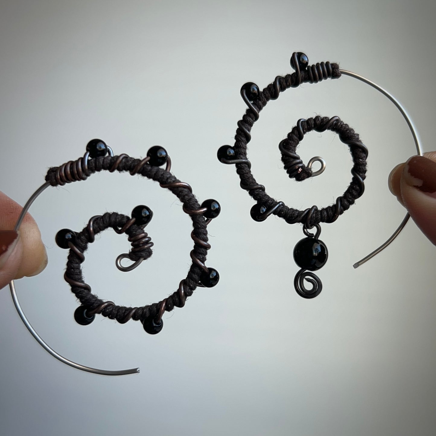 Obsidian Ear Spirals