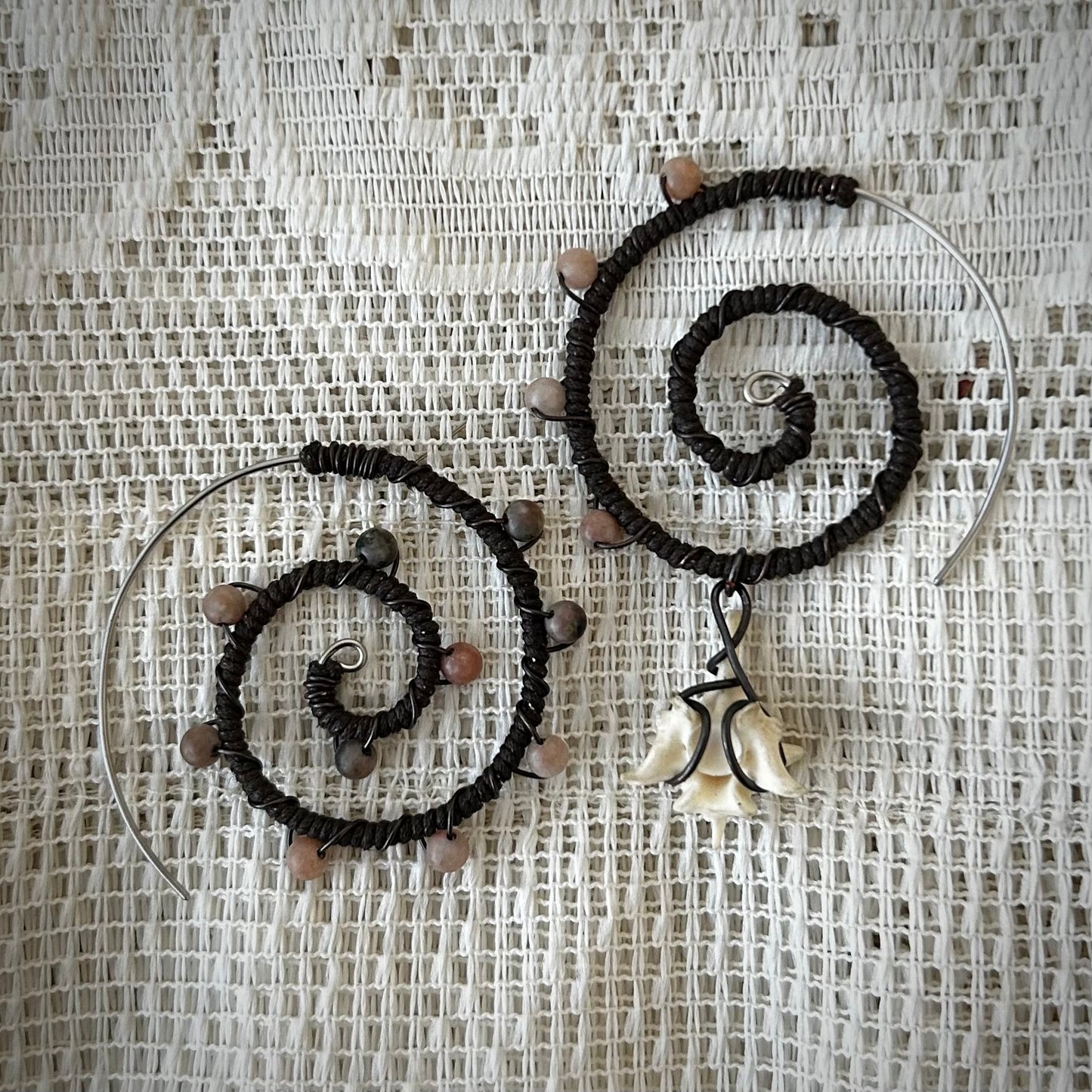 Sesame Jasper Ear Spirals II