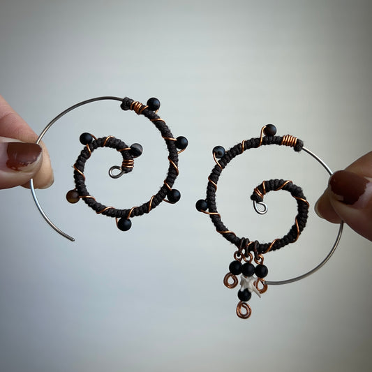 Jasper Vertebrae Ear Spirals